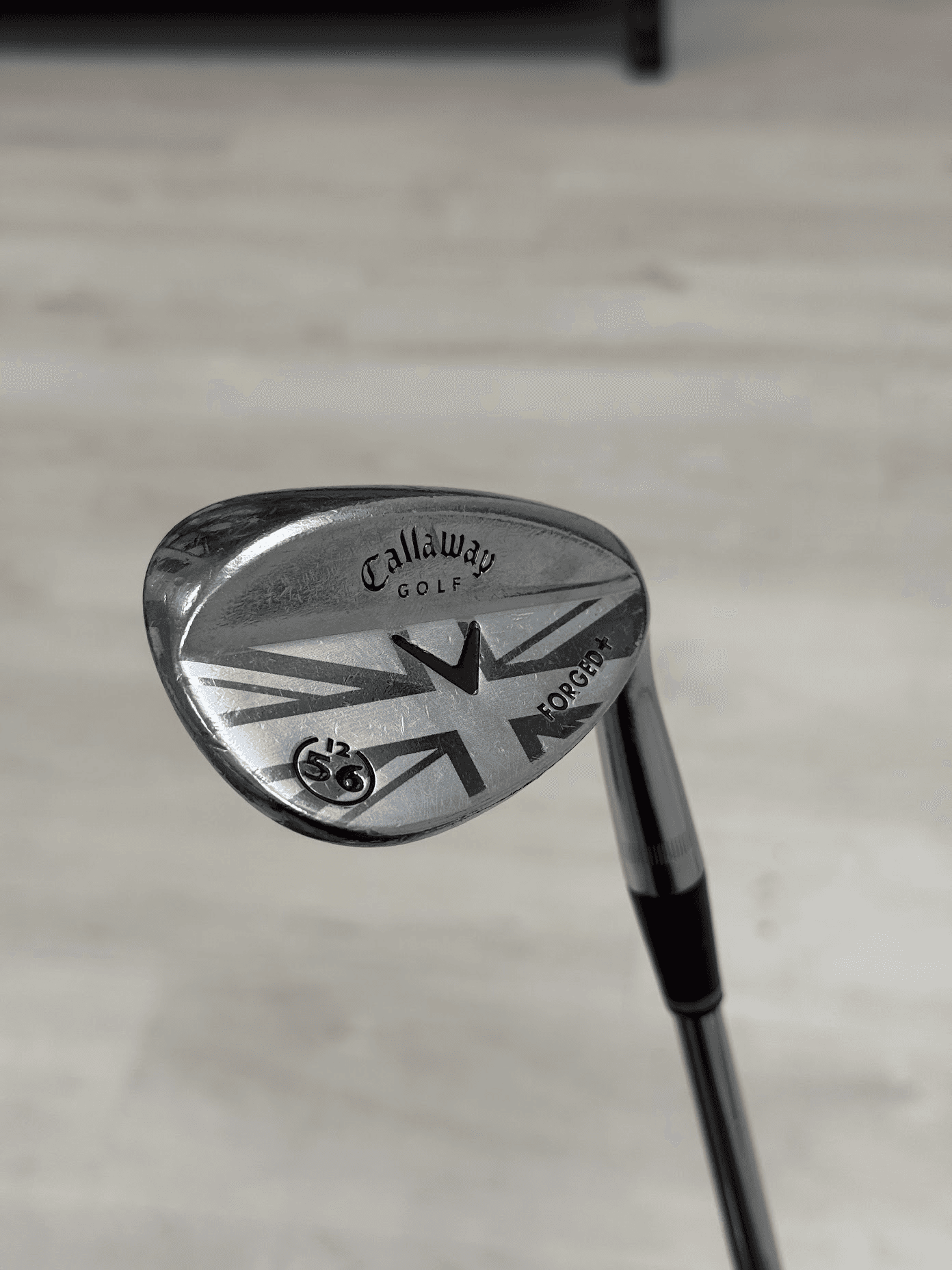 Callaway Forged+ wedge with Union Jack pattern engraving