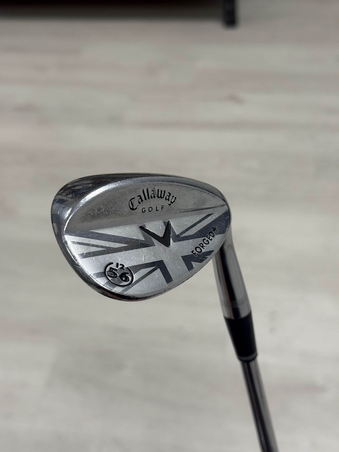 Callaway Forged+ wedge with Union Jack pattern engraving